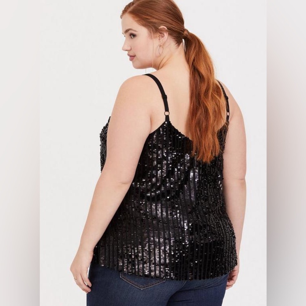 Torrid Whimsigoth Party Black Chic Sophie Sequin Swing Cami Top Plus Size 3X - Picture 2 of 13